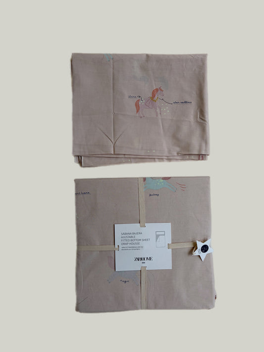 Brand New Zara Home Fitted Bed Sheet & Pillow Case