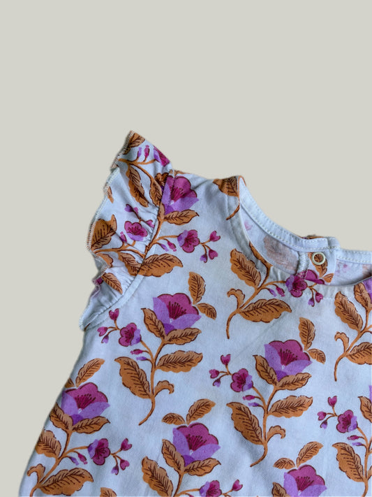 Like New Nutmeg Cotton Floral Romper