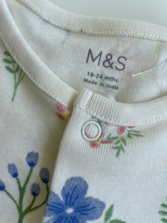 Brand New M&S Baby Girl Sleepsuit