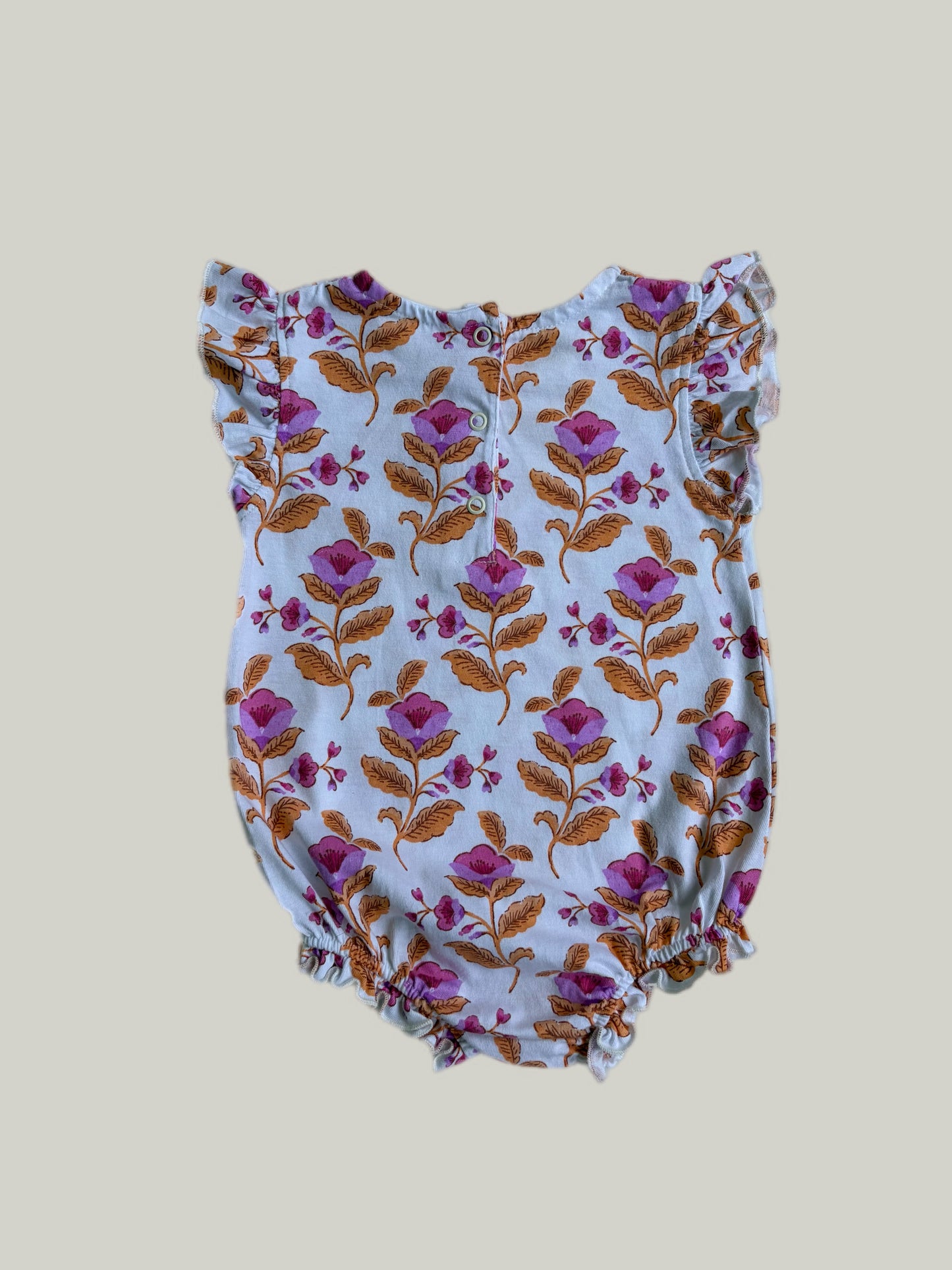 Like New Nutmeg Cotton Floral  Romper