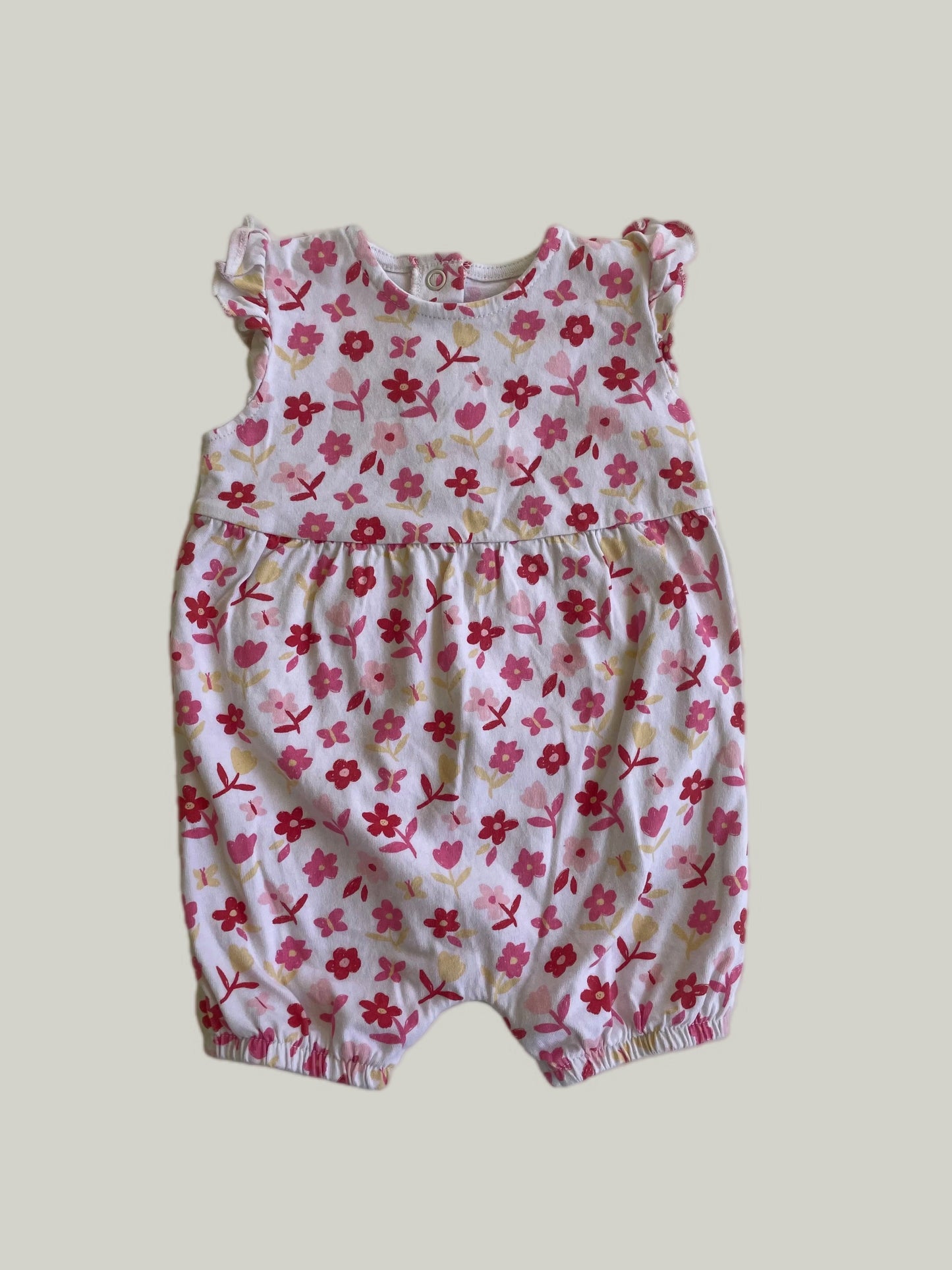 Good Condition George Cotton Floral Romper