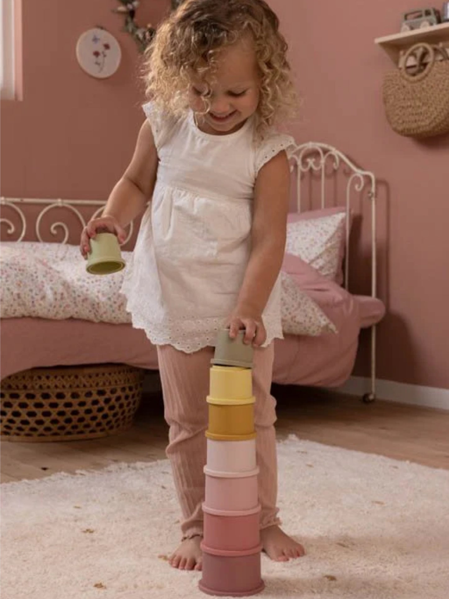 Brand New Little Dutch Stacking Cups - Pink