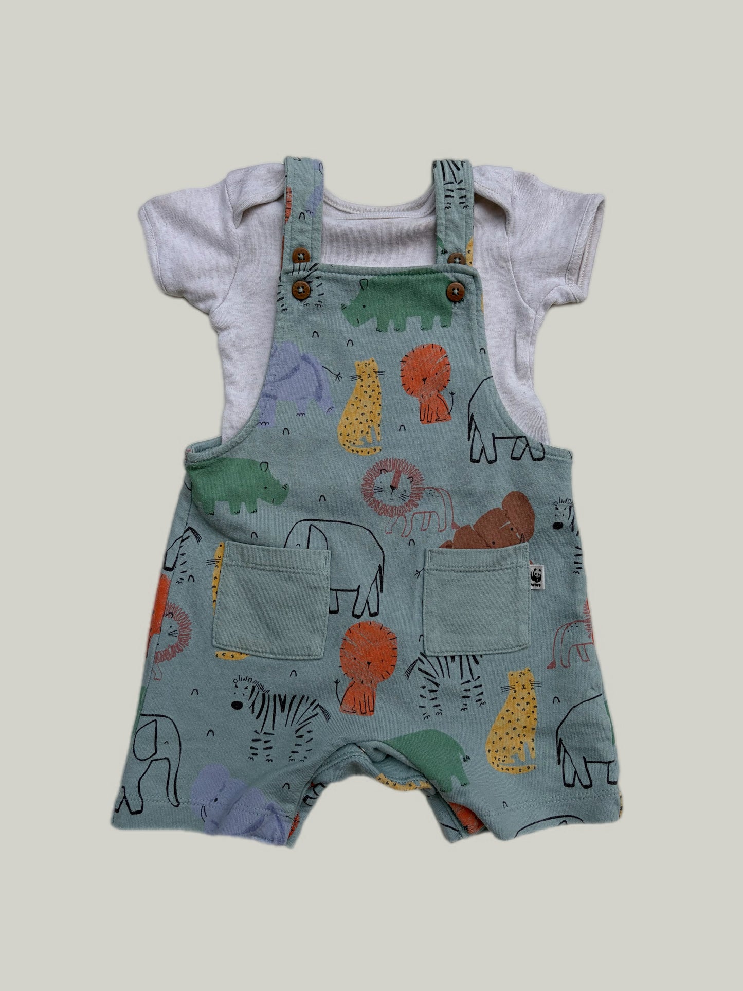 Good Condition Fred & Flo Cotton Dungarees