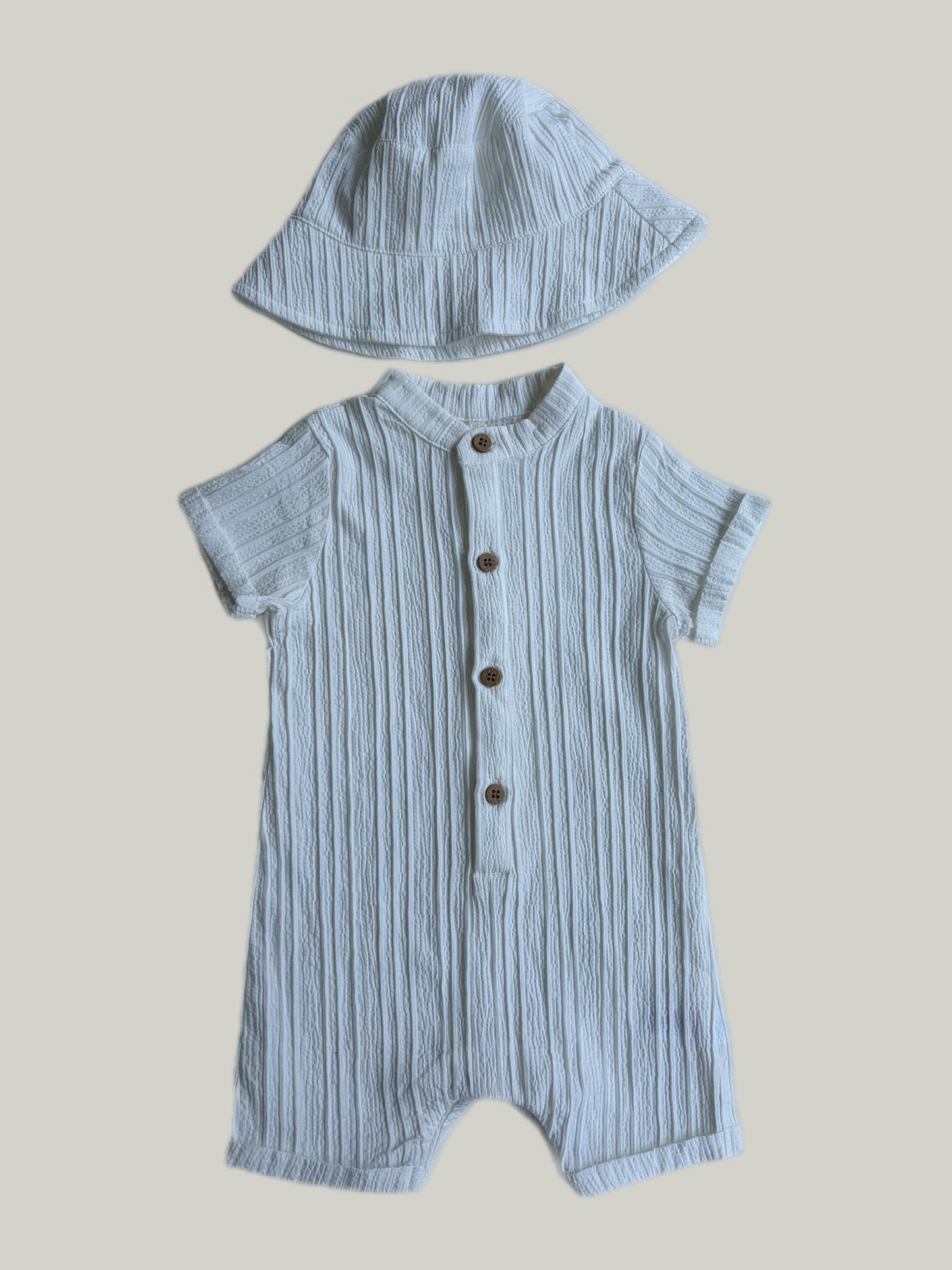 Brand New George Summer White Dungarees & Hat