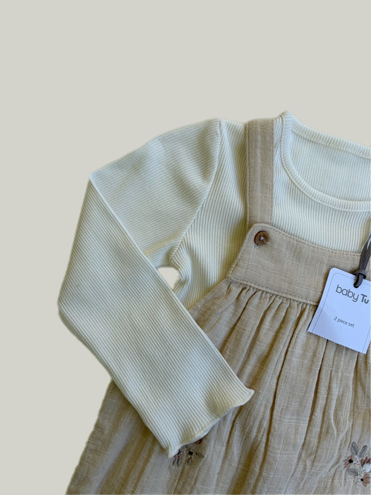 Brand New Baby TU Dungarees Cotton Set