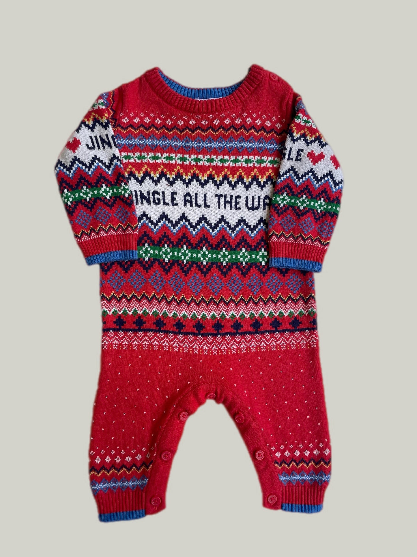 Like New Fred & Flo Christmas Cotton Footless Onesie