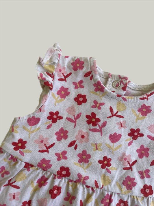 Good Condition George Cotton Floral Romper