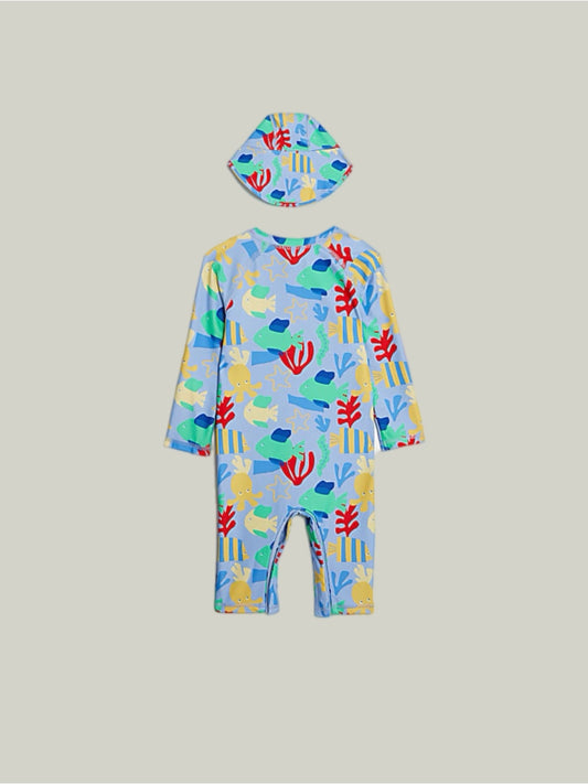 New With Tags M&S Swim Onesie & Hat UPF 50+ 3 to 4 Years