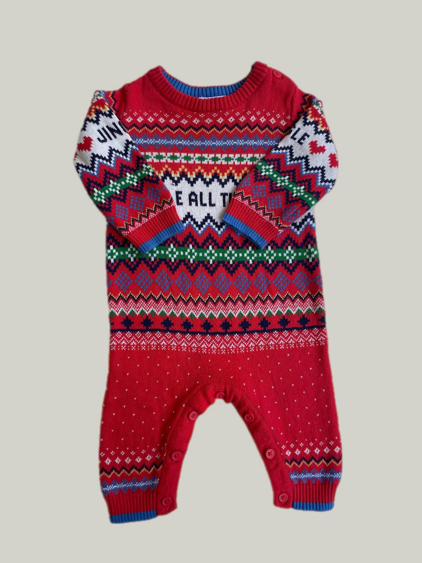 Like New Fred & Flo Christmas Cotton Footless Onesie