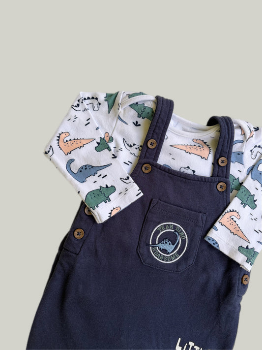 Like New Lullaby Cotton Dungarees Set