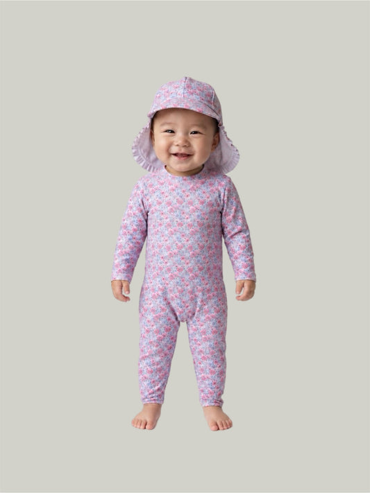 New With Tags George Floral Swim Onesie & Hat 0 to 3 Months