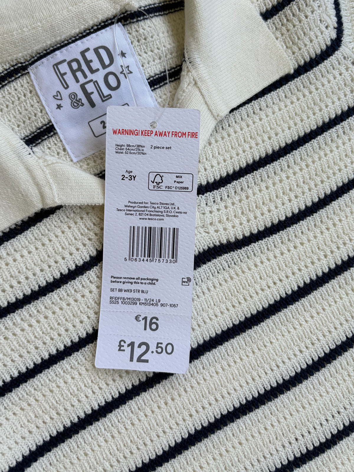 New With Tags Fred & Flo Cotton 2 Pieces Set 2 to 3 Years