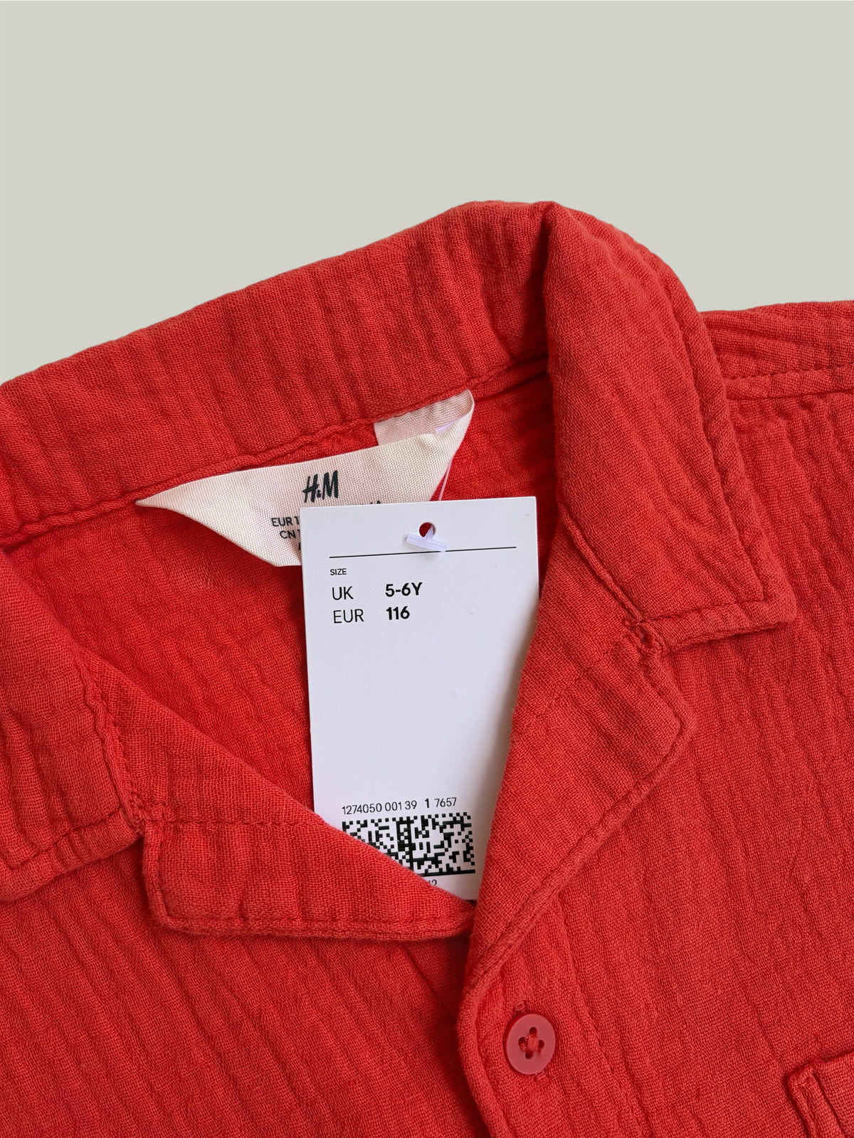 New With Tags H&M Cotton Shirt 5 to 6 Years