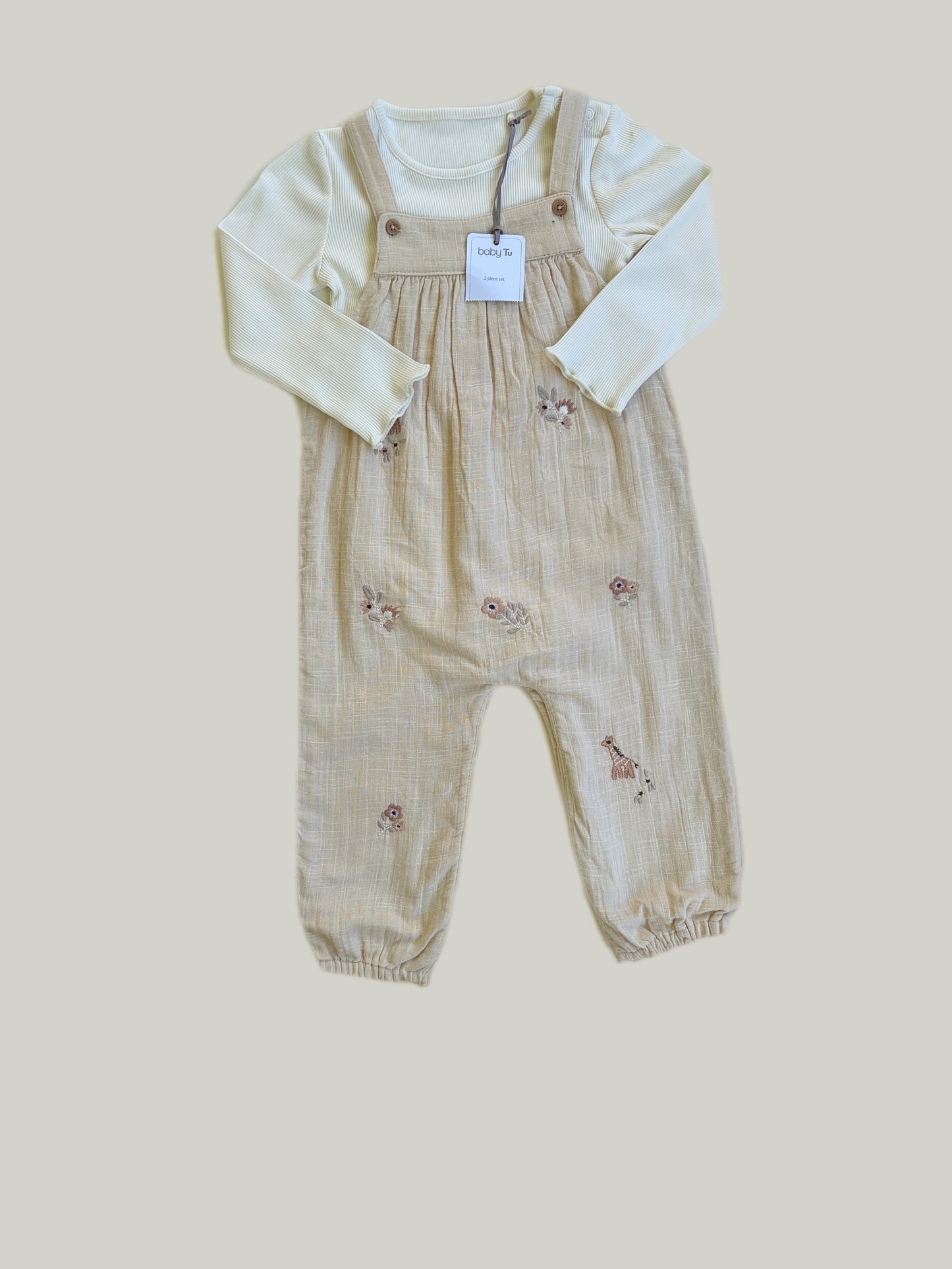 Brand New Baby TU Dungarees Cotton Set