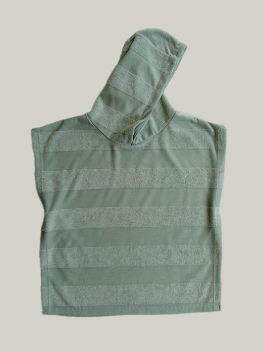 Like New Striped Hooded Towel Poncho
