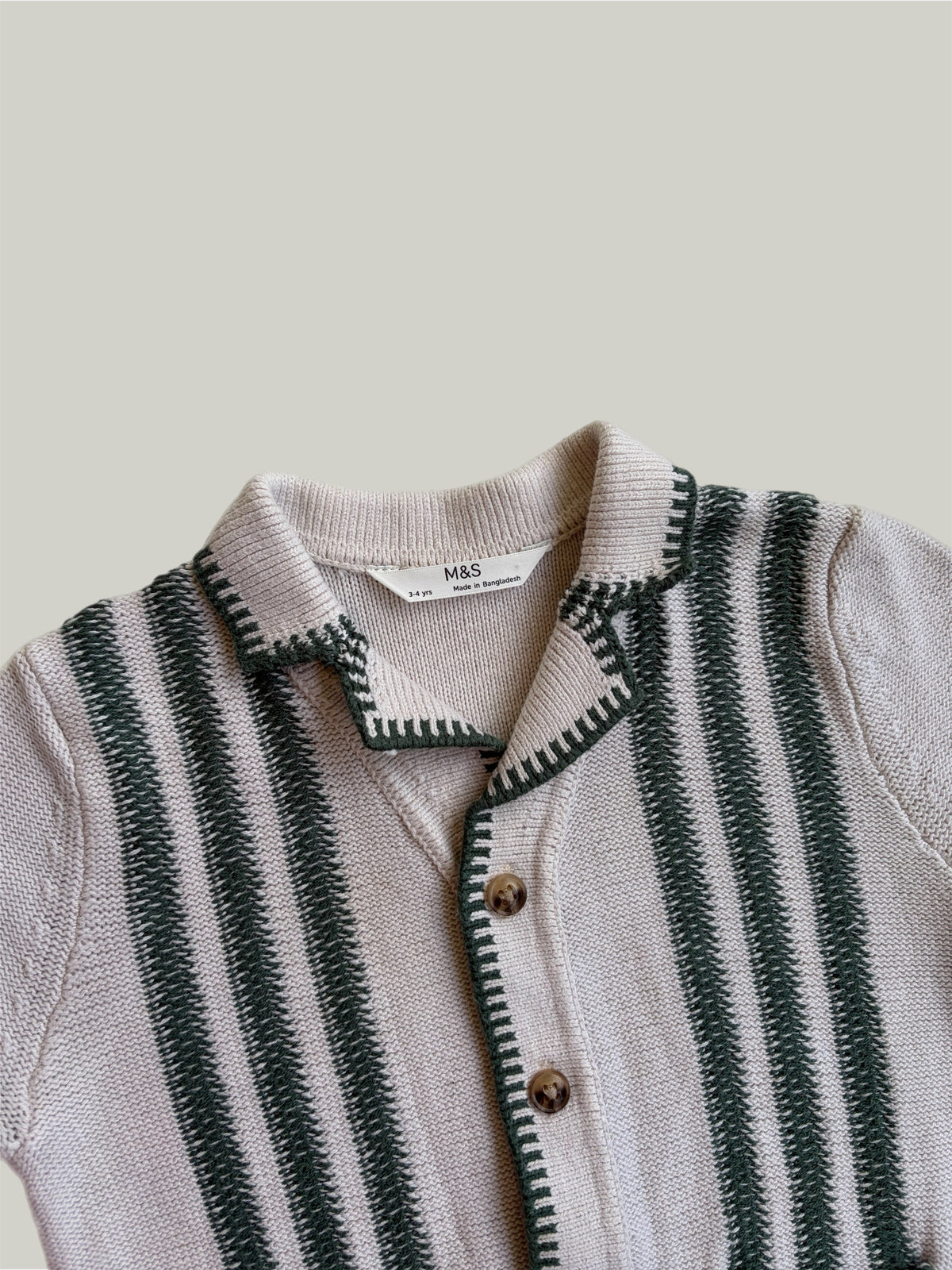 New Without Tags M&S Pure Cotton Striped Knitted Shirt