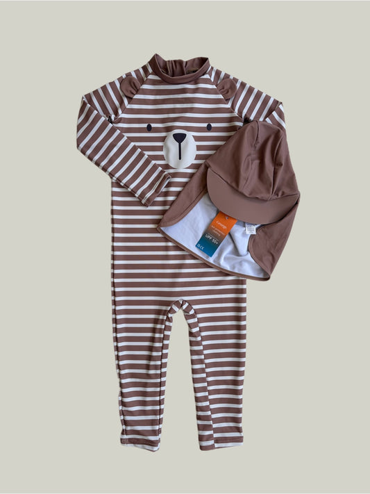 Excellent Condition George Swim Onesie + Hat 2 to 3 Years