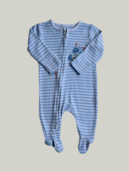 Brand New Nutmeg Blue Baby Boy Sleepsuit