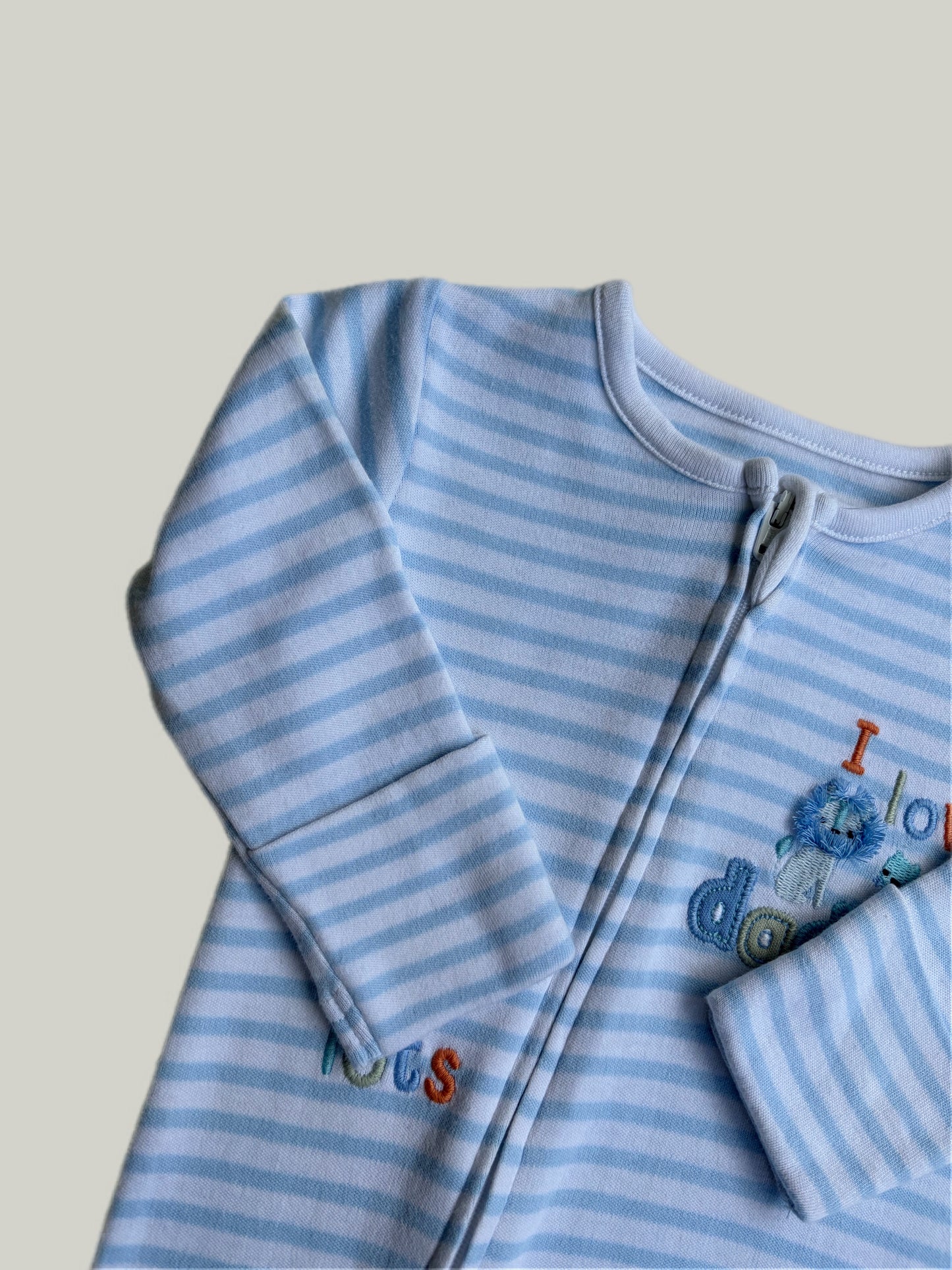 Brand New Nutmeg Blue Baby Boy Sleepsuit