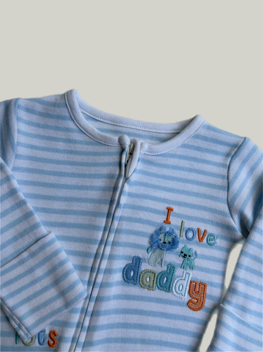 Brand New Nutmeg Blue Baby Boy Sleepsuit