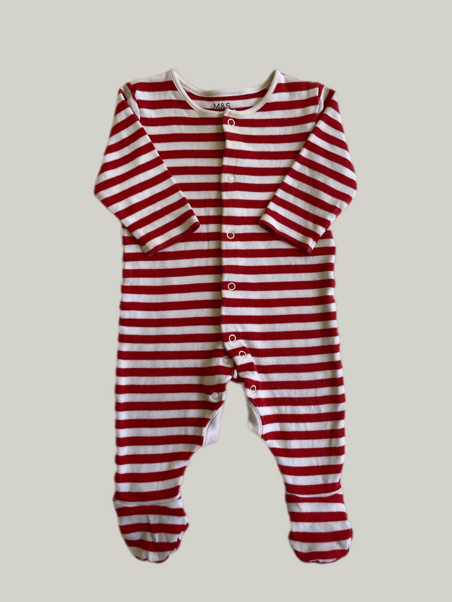 Good Condition M&S Red & Cream Pyjamas