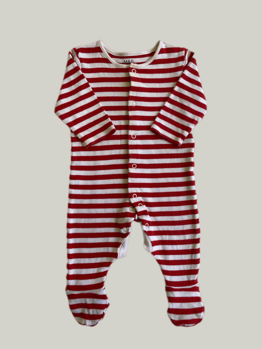 Good Condition M&S Red & Cream Pyjamas