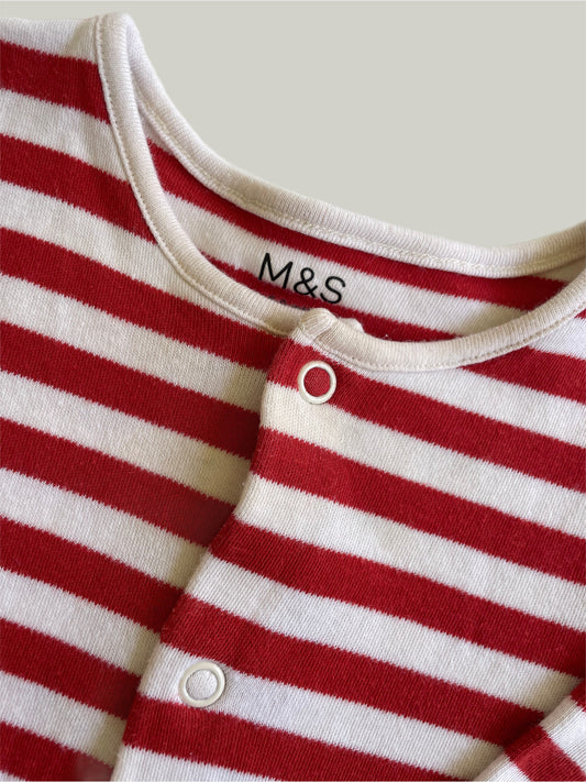 Good Condition M&S Red & Cream Pyjamas