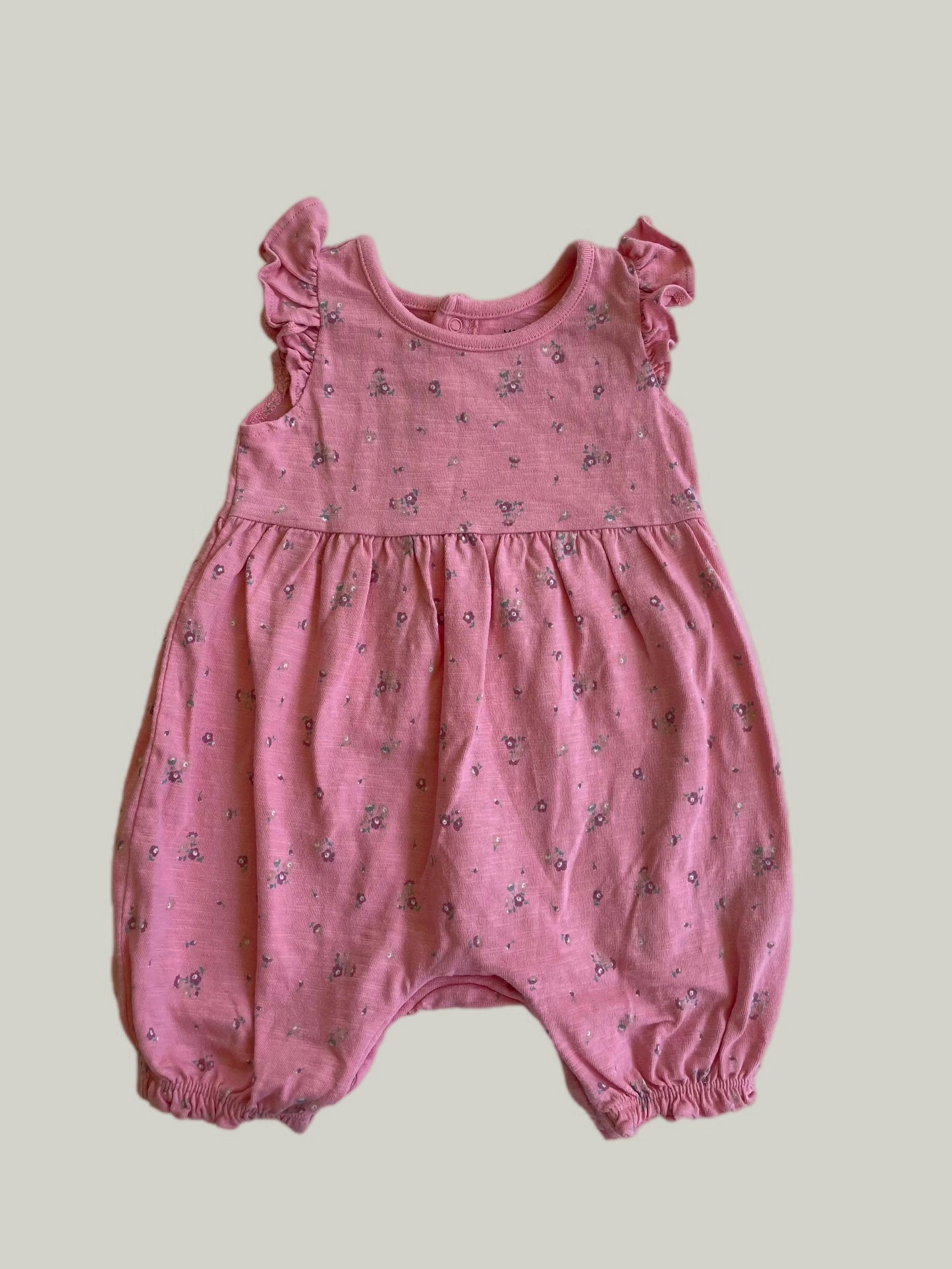 M&S Baby Girl Floral Pink Romper