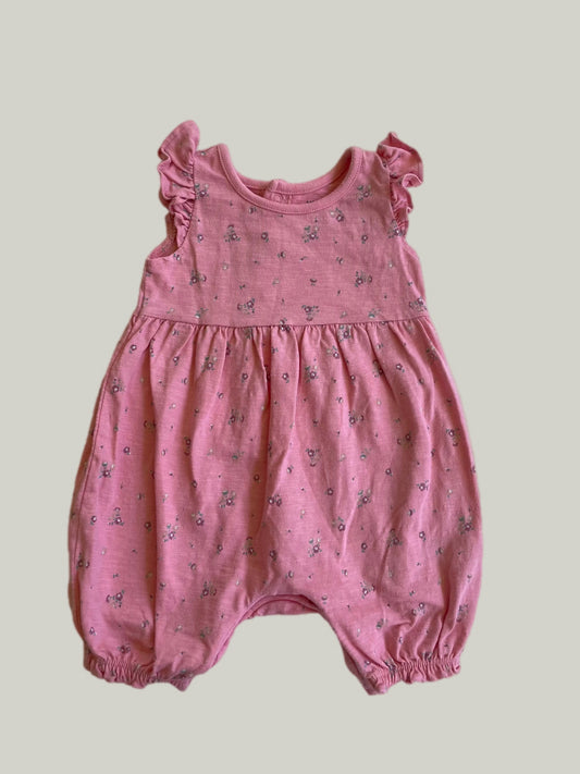 M&S Baby Girl Floral Pink Romper