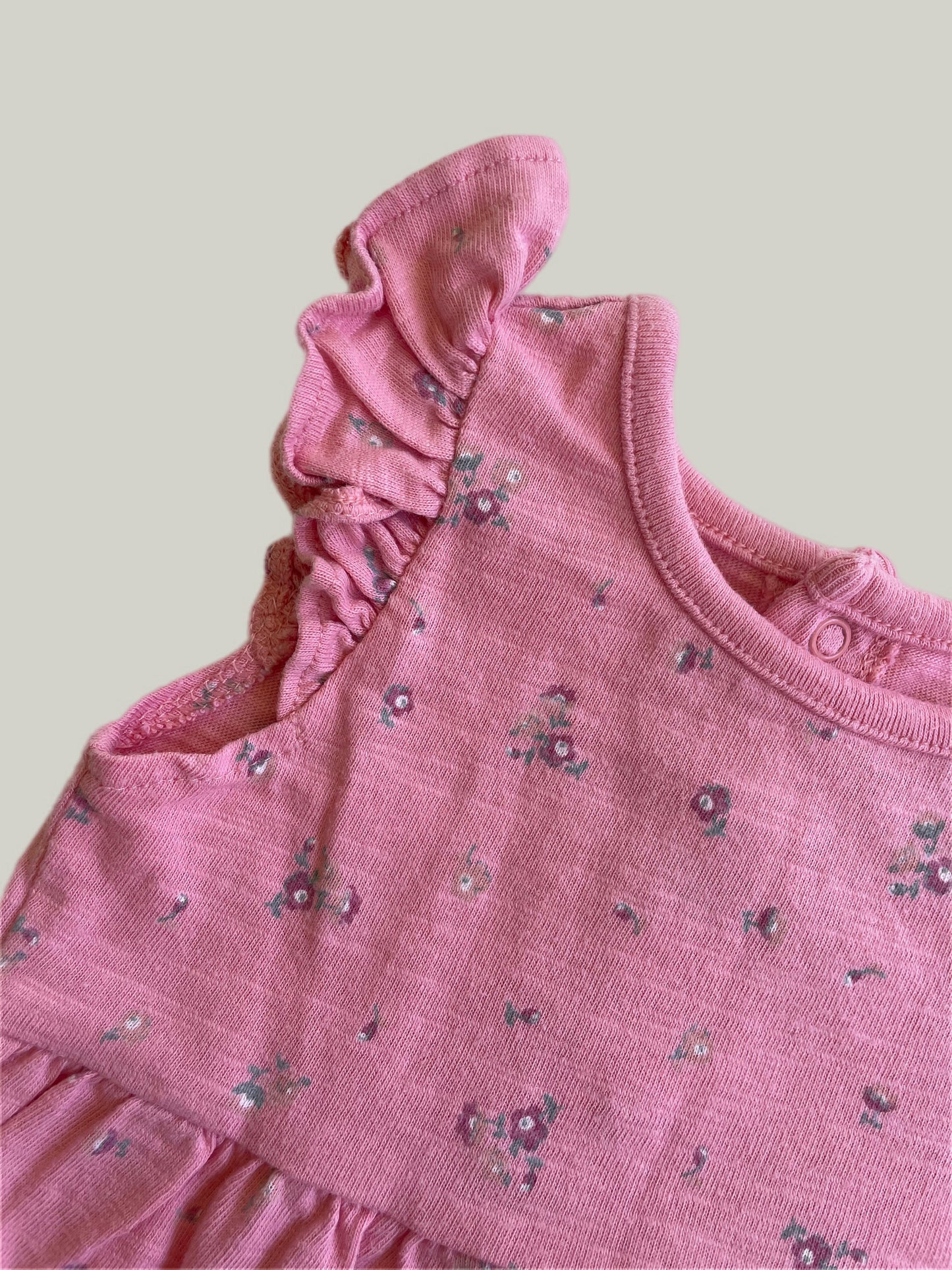 M&S Baby Girl Floral Pink Romper